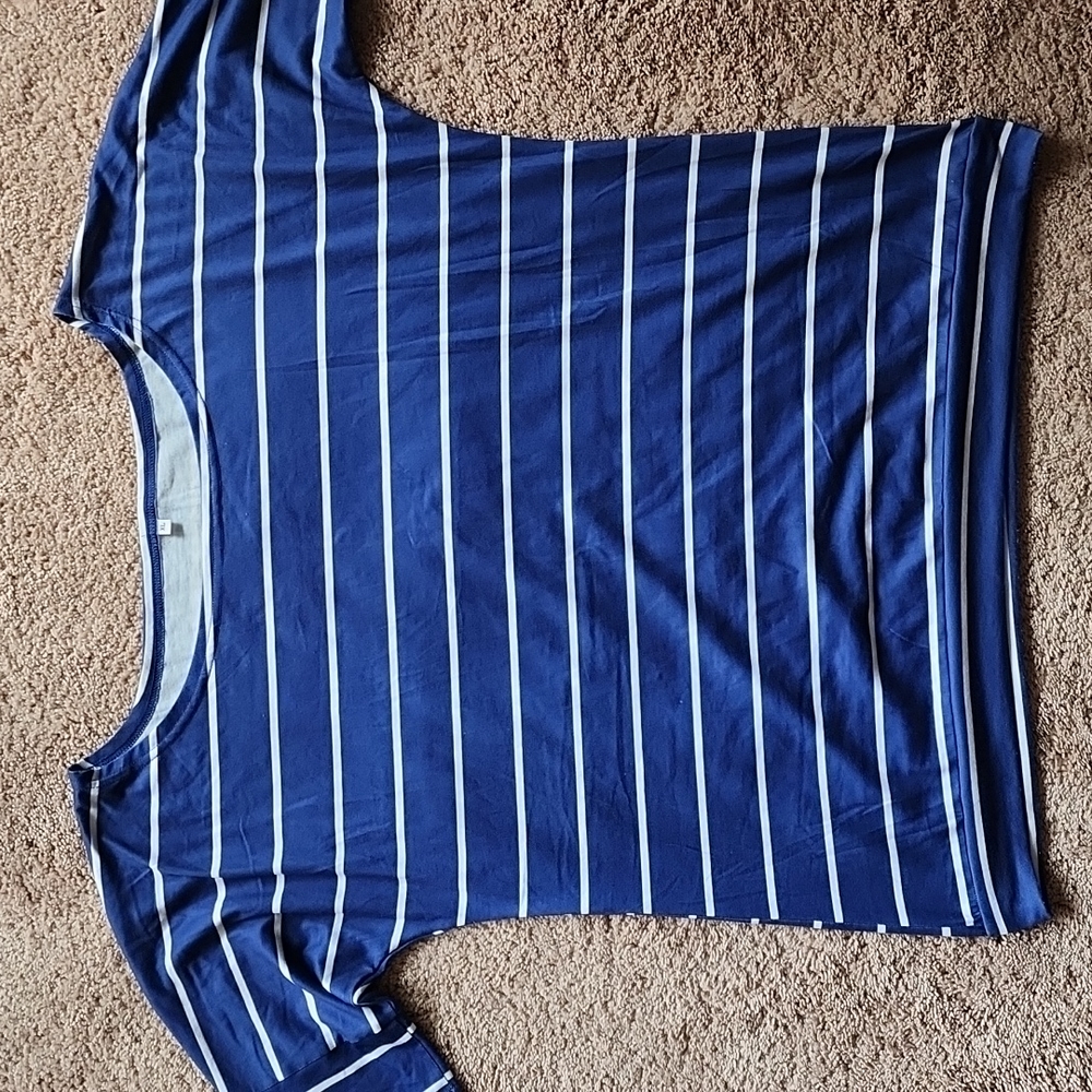 Womens slouchy striped dolman tee XL